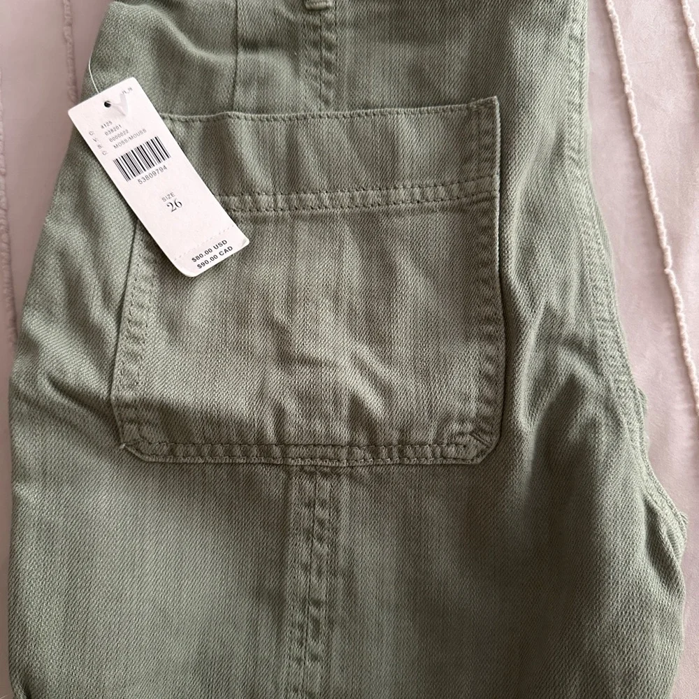 Anthropologie Olive Green Utility Jean Shorts with Rope Tie - Picture 2 of 2